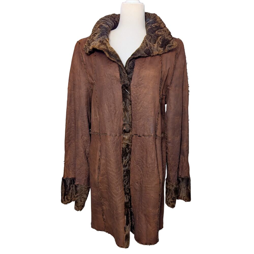 Auburn Brown Lamb Shearling Two-in-One Jacket M/L - Picture 9 of 16